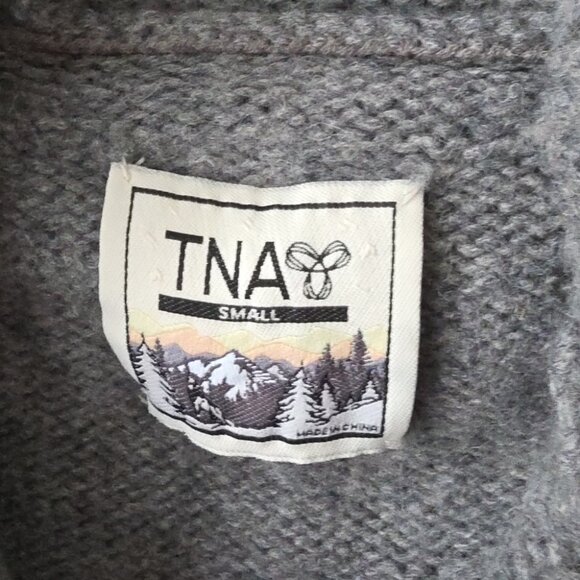 ARITZIA | TNA Sea to Sky 100% Lambswool Cardigan Sweater zip up sz S - Picture 4 of 5